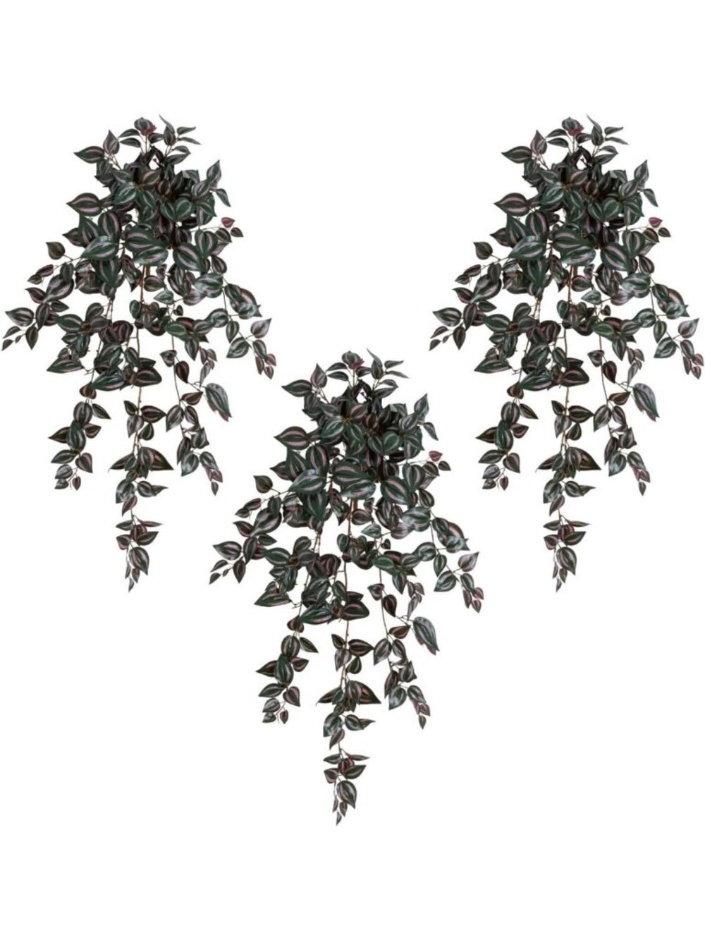 Set of 3 UV Resistant Artificial Wandering Jew Hanging Plants - Indoor/Outdoor
